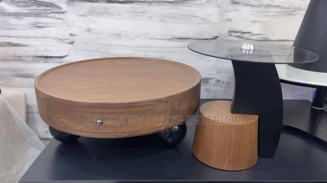 Circular Wooden Coffee Table Living Room Furniture