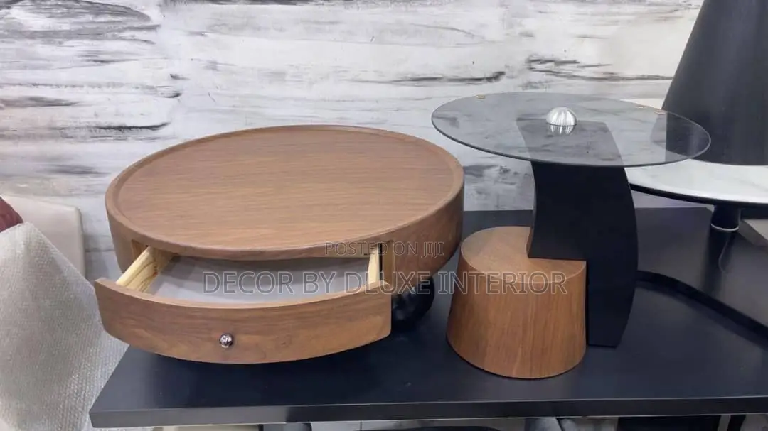 Circular Wooden Coffee Table Living Room Furniture