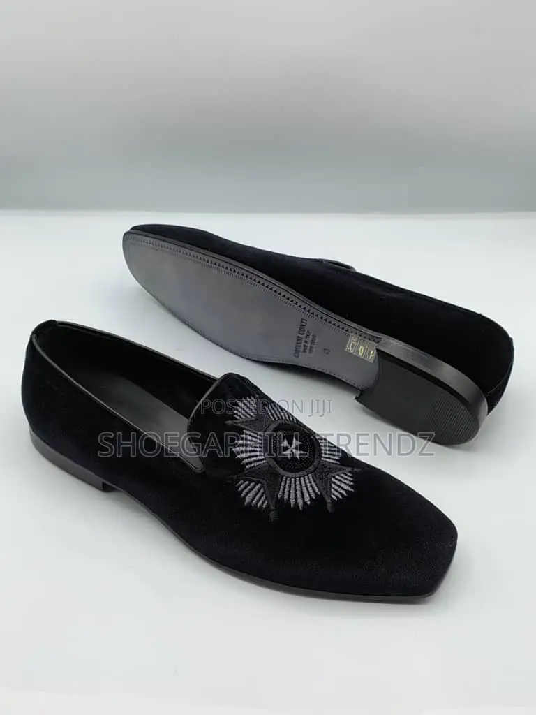 Giovanni Conti Premium Embroidered Suede Loafers for Men