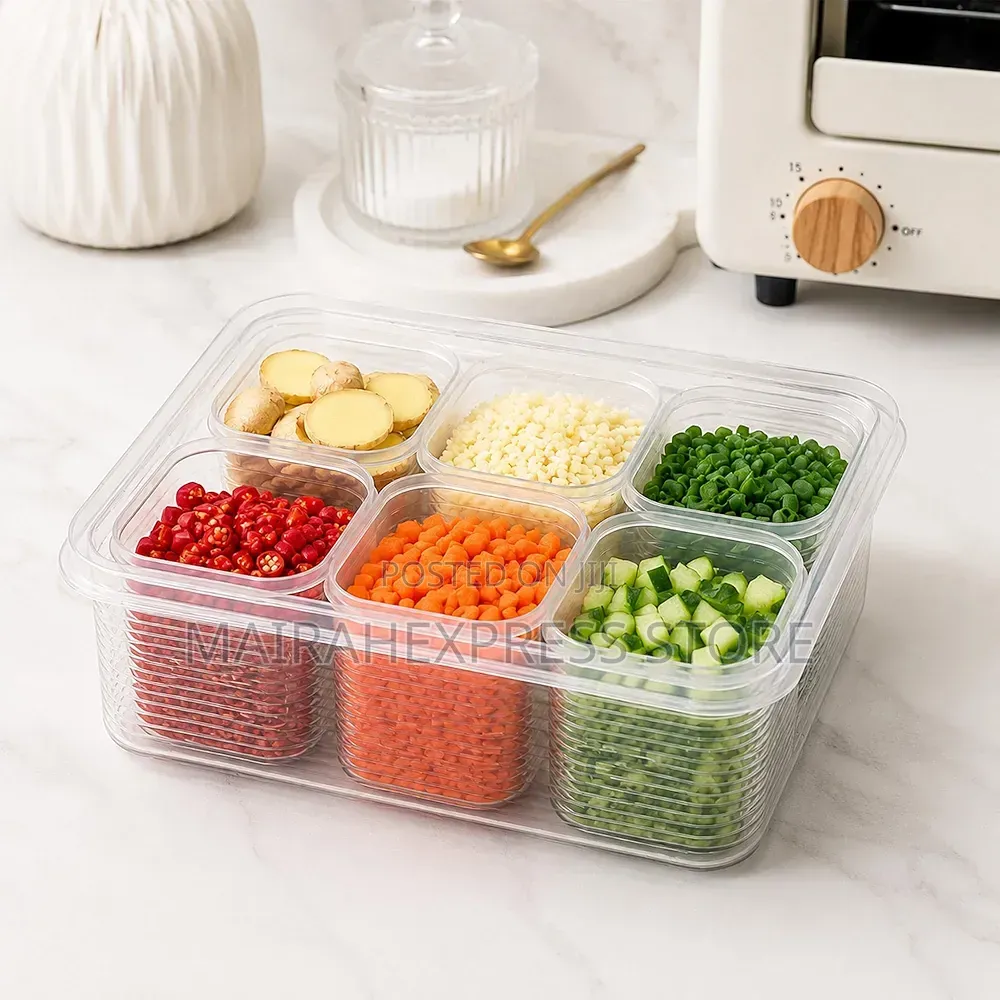 Ashora 6in1 Refrigerator Storage Containers With Drain Baskets B3s
