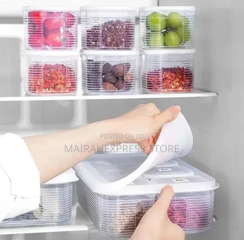 Ashora 6in1 Refrigerator Storage Containers With Drain Baskets B3s