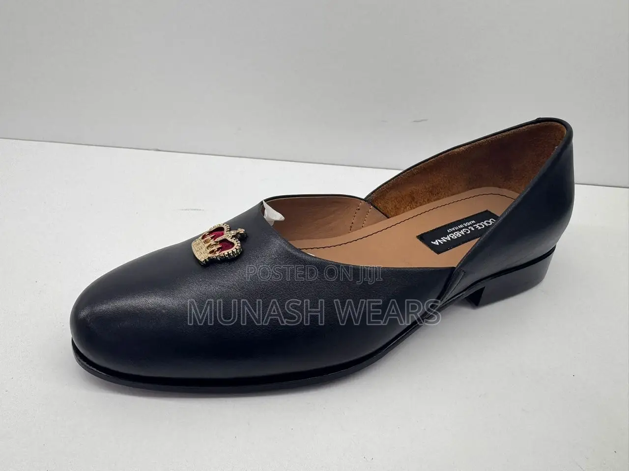 Italian Leather Dolce Gabbana Half Cut Shoes for Men 40-46