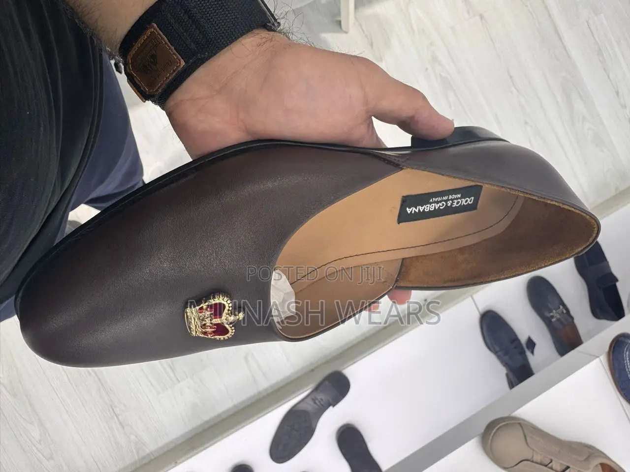 Italian Leather Dolce Gabbana Half Cut Shoes for Men 40-46