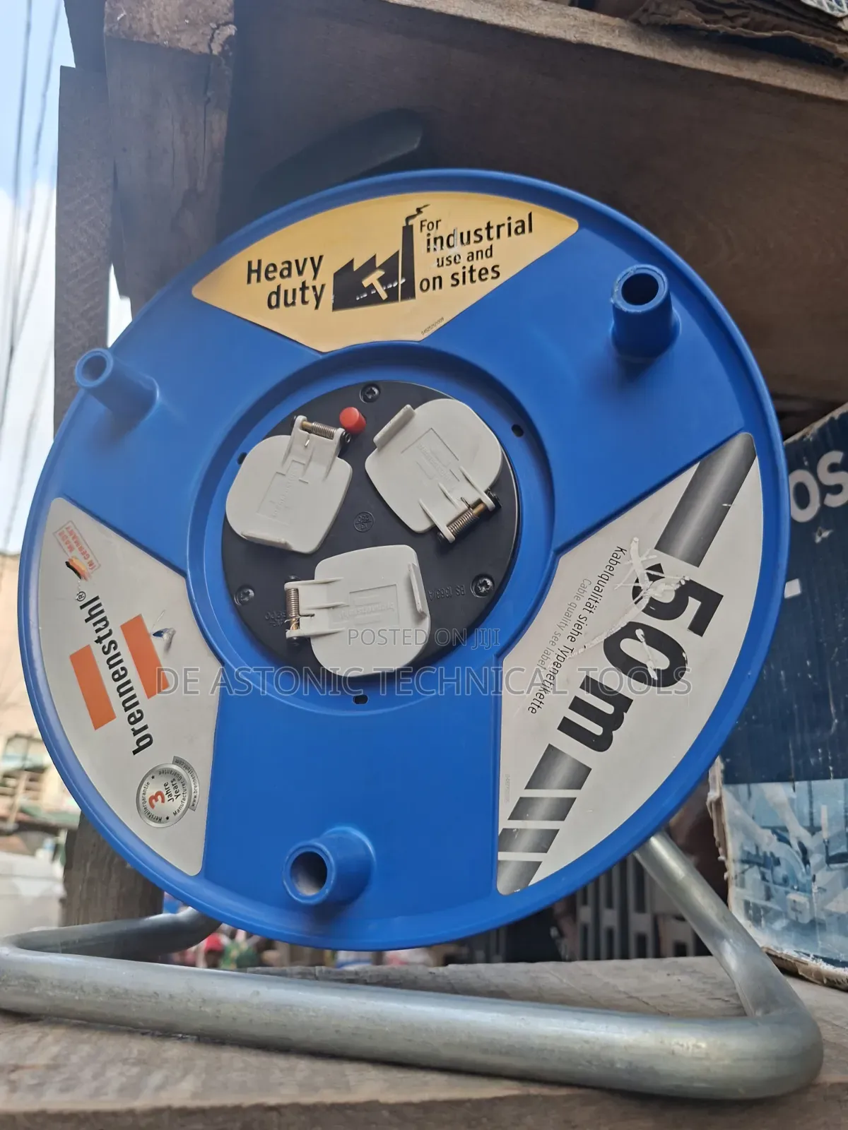 Brennenstuhl 50-Meter Heavy-Duty Industrial Cable Reel
