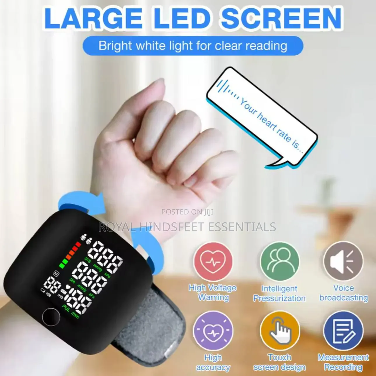 Rechargeable Wrist Blood Pressure Monitor