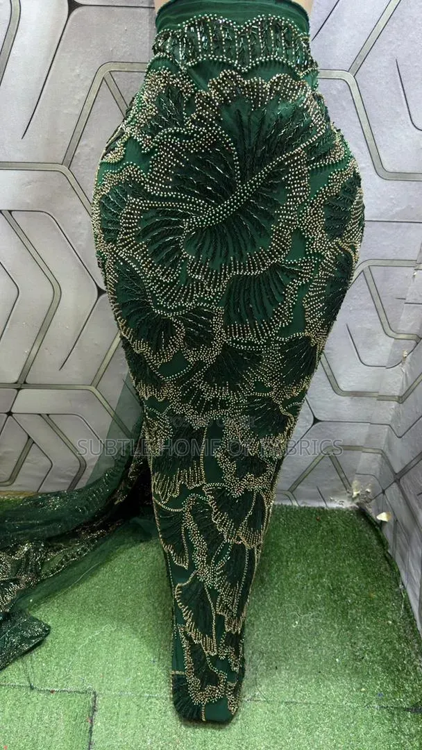 Luxury Full Hand Beaded Lace for Bride, Reception, After Party Wears