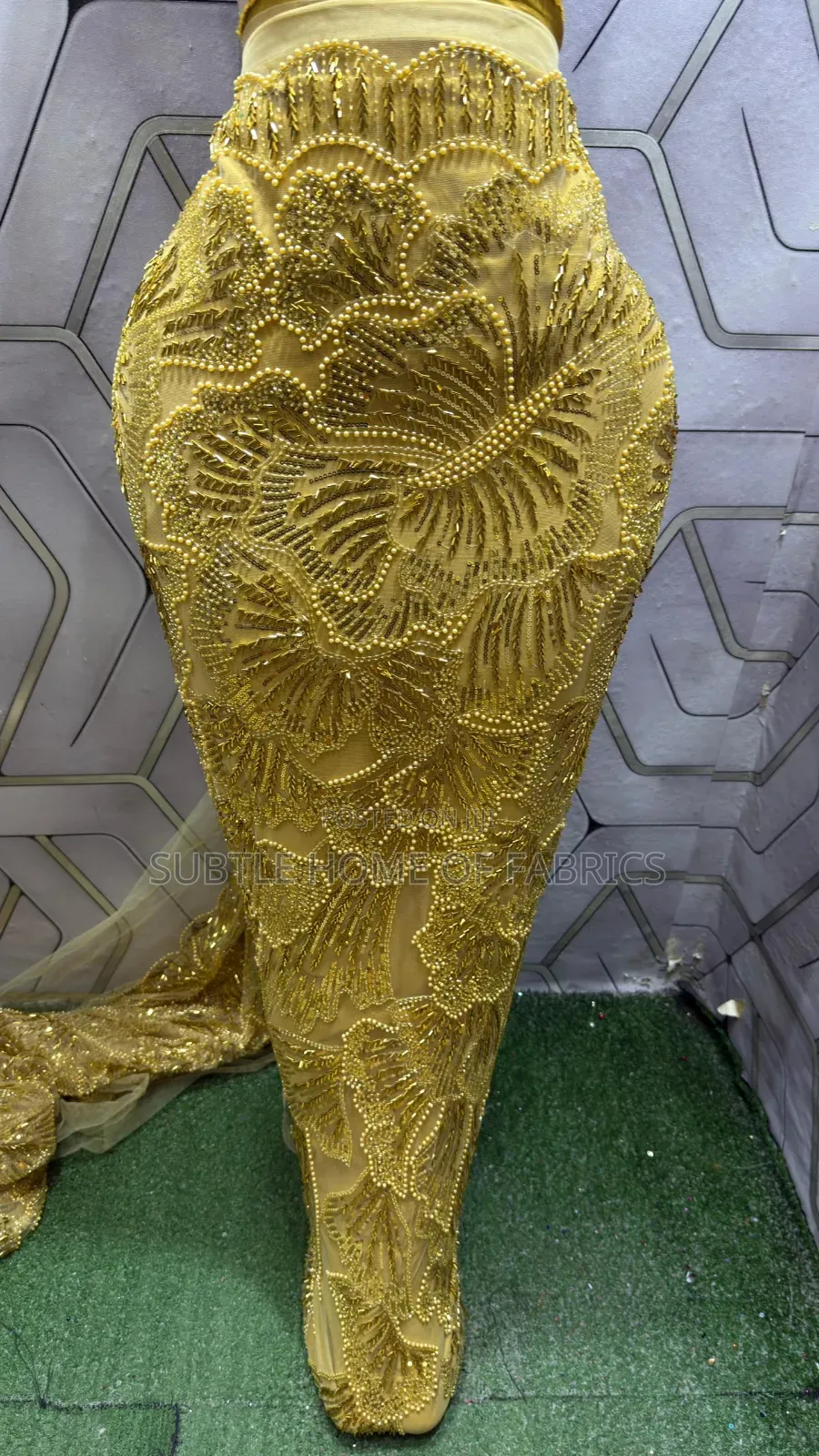 Luxury Full Hand Beaded Lace for Bride, Reception, After Party Wears
