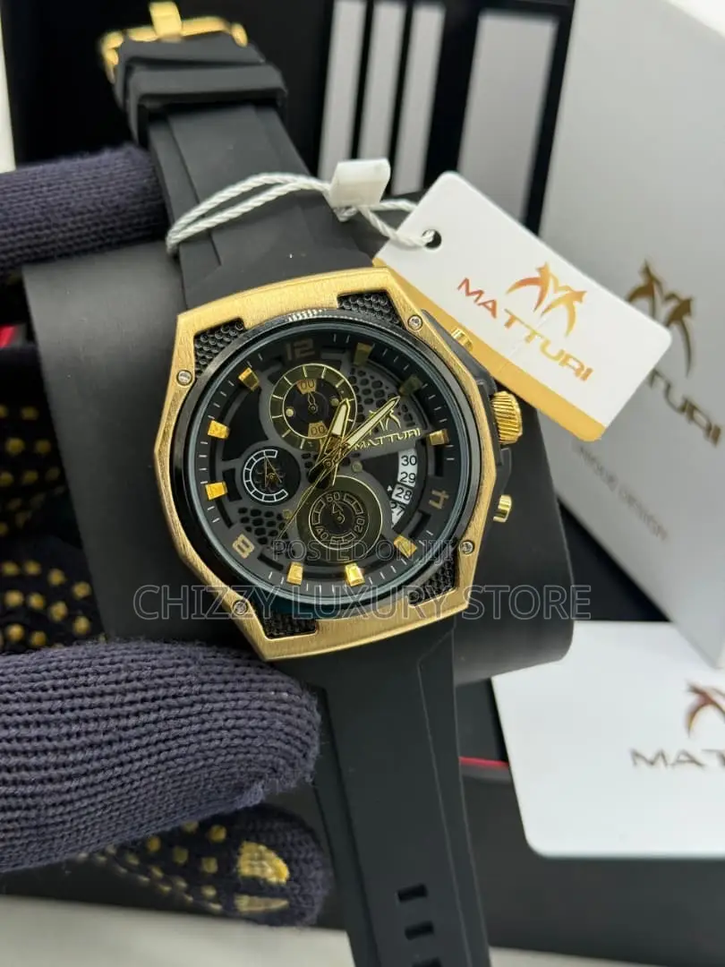 Matturi Quality Luxury Men Rubber Strap Wristwatchma