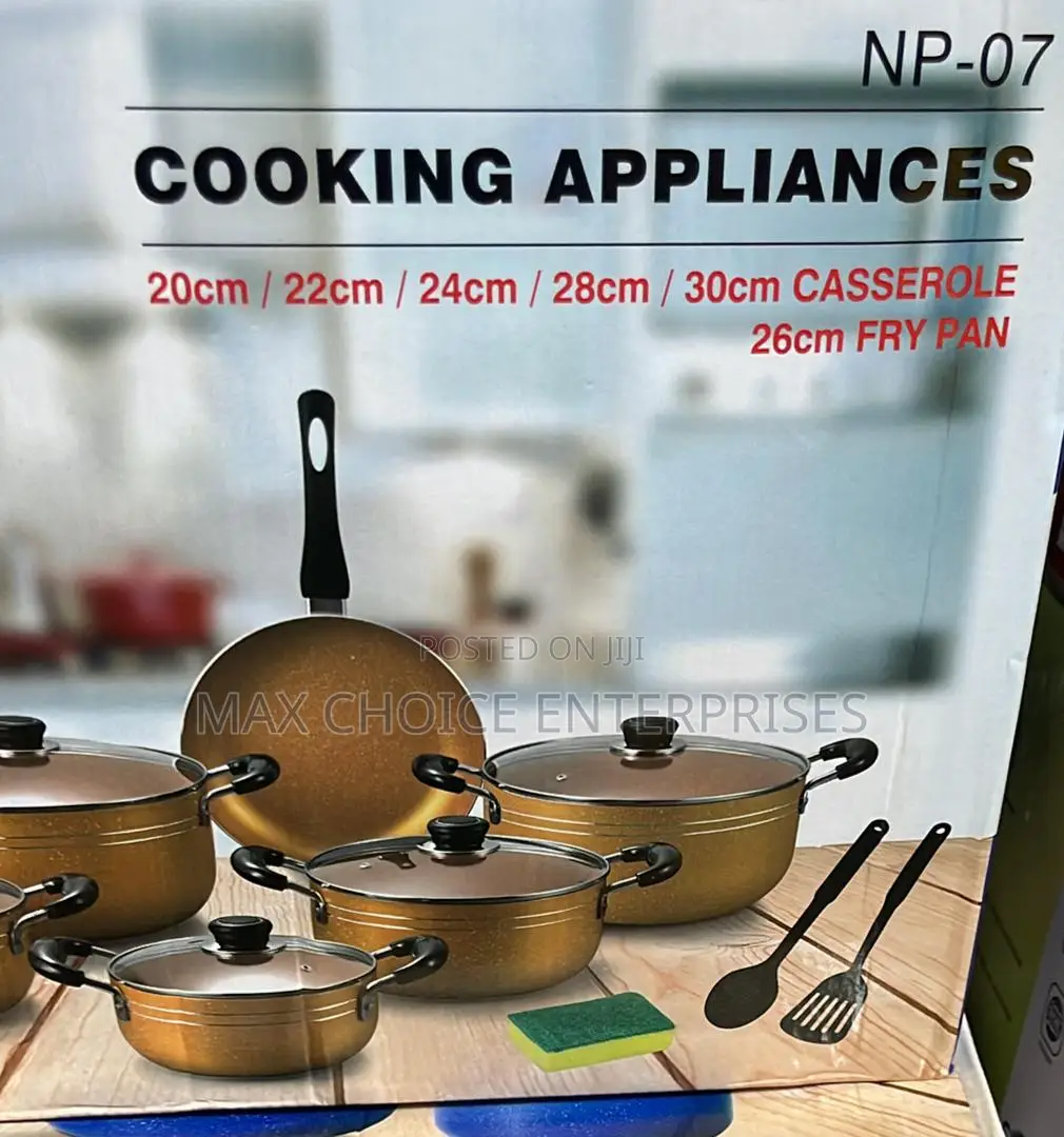 10pcs Non-Stick Aluminum Cooking Pots With Kitchen Tools