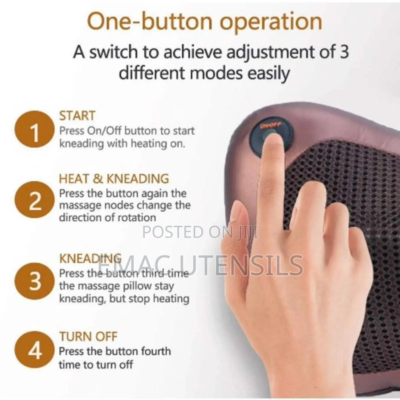 Electric Shiatsu Massage Pillow Neck Back Massager