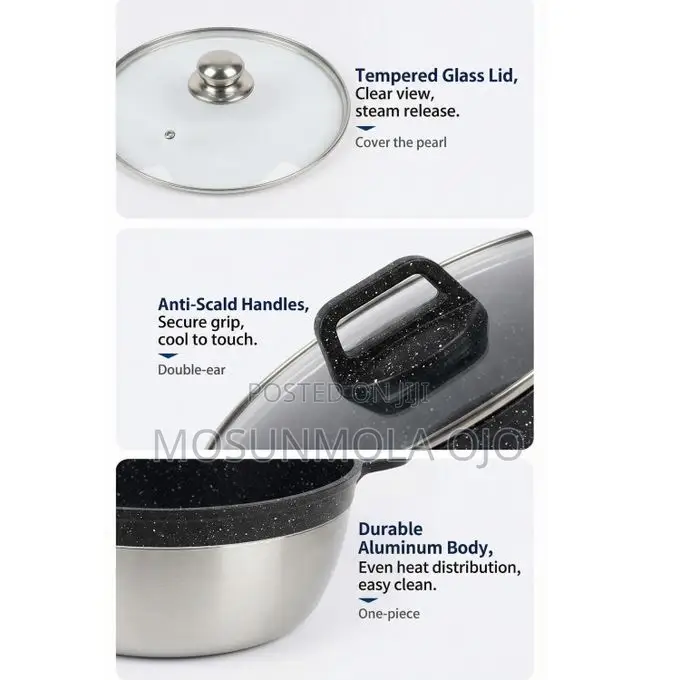 6pcs Brocook Aluminium Non-Stick Casserole / Pot Set 20-28cm