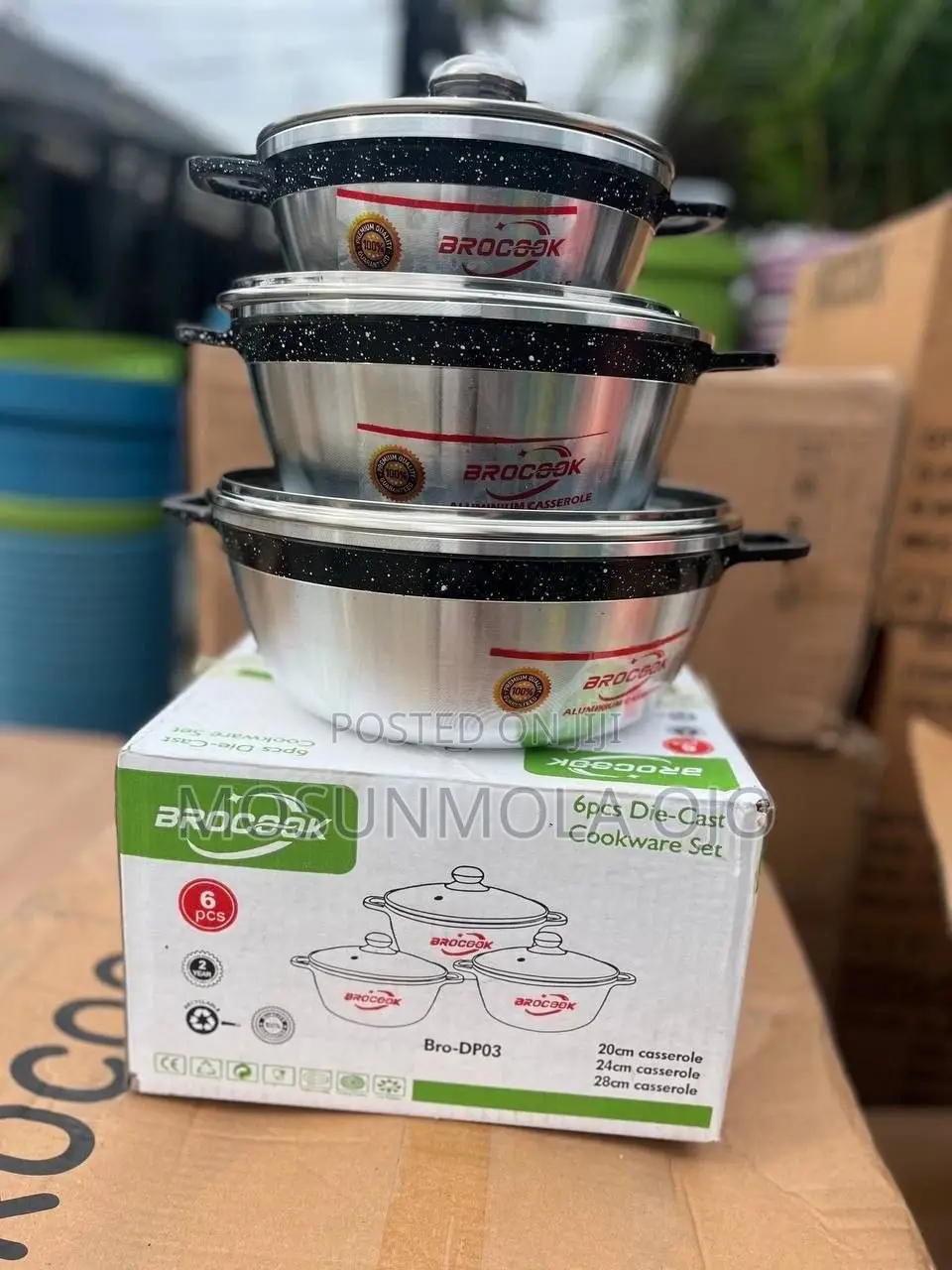 6pcs Brocook Aluminium Non-Stick Casserole / Pot Set 20-28cm
