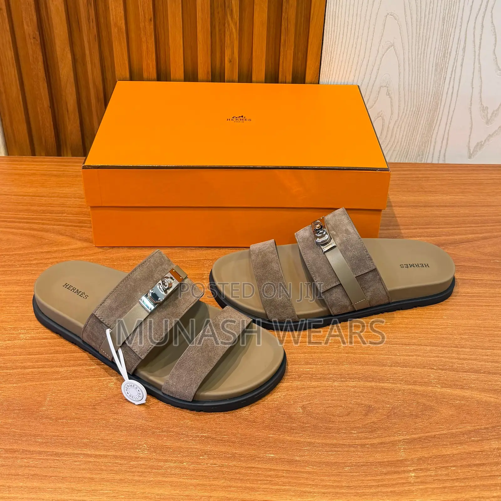Hermes Calfskin Brown Suede