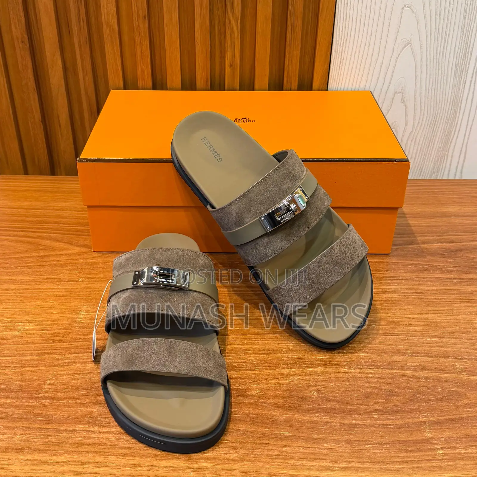 Hermes Calfskin Brown Suede