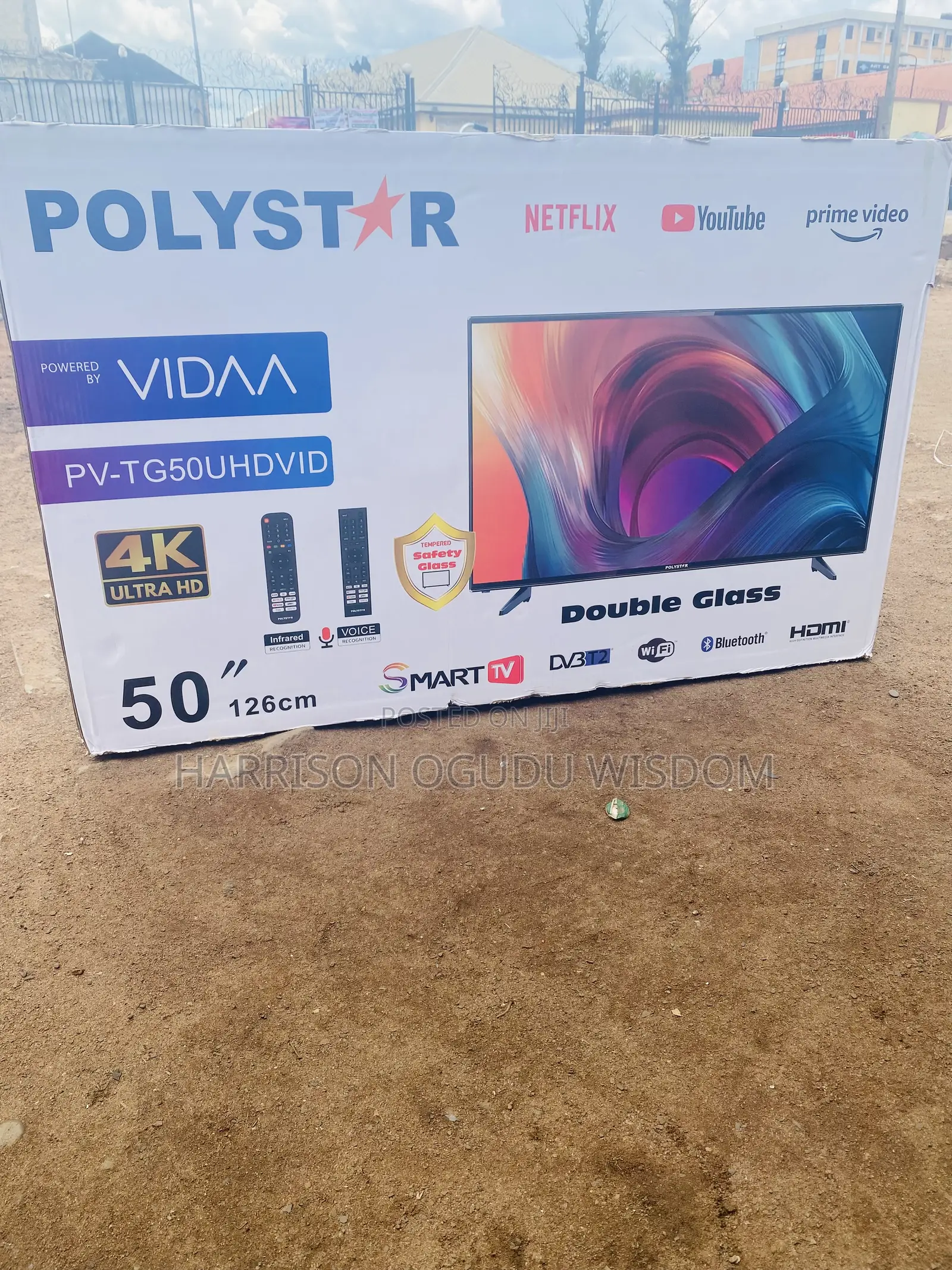 Polystar 50” Double Glass Tv for Sale