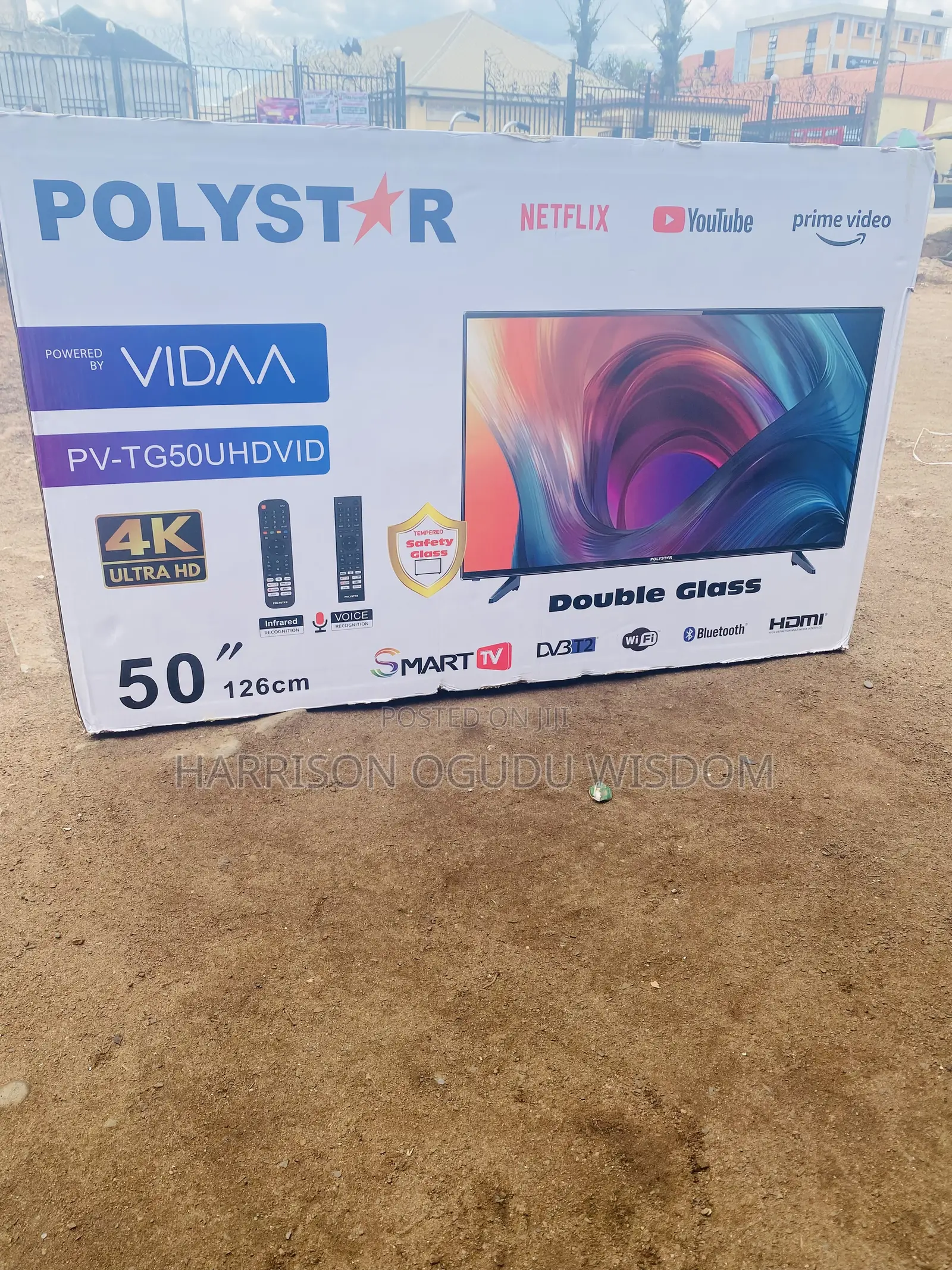 Polystar 50” Double Glass Tv for Sale