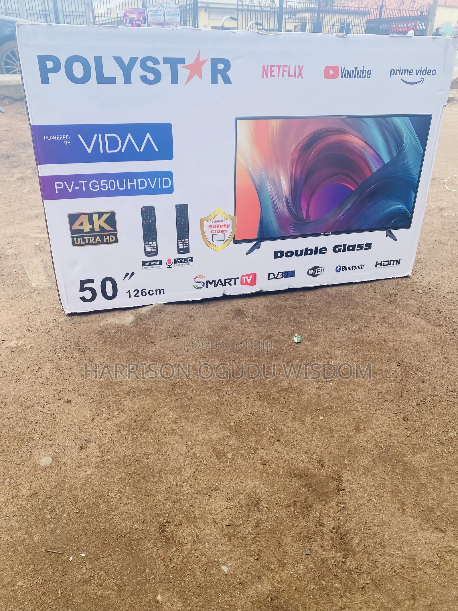 Polystar 50” Double Glass Tv for Sale