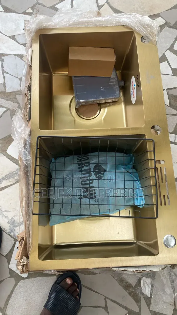 Gold Double Bow Hand Made Kitchen Sink
