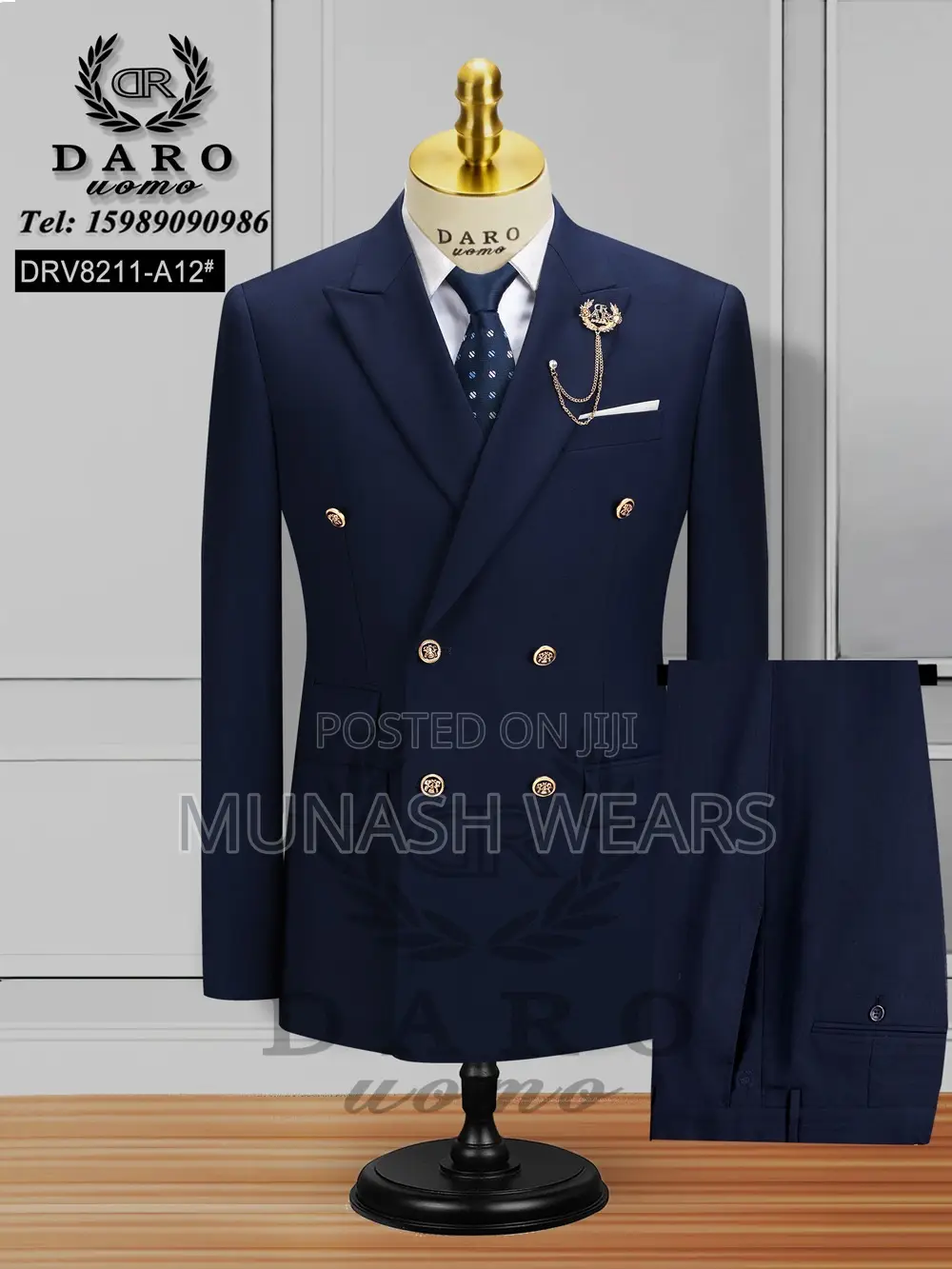 Italian Double Breasted Suit 46-56 Available
