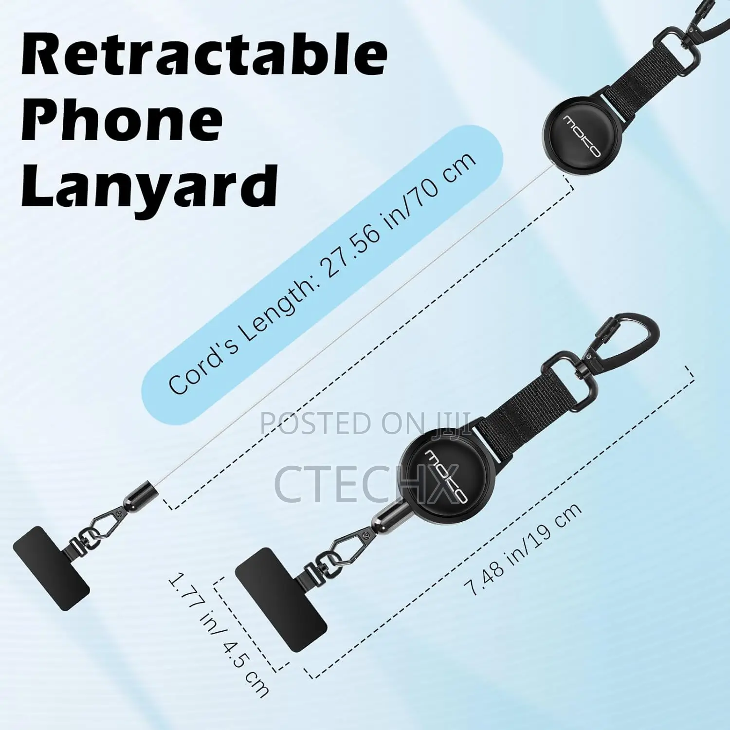 Moko Anti-Theft Phone Lanyard Retractable Steel Line