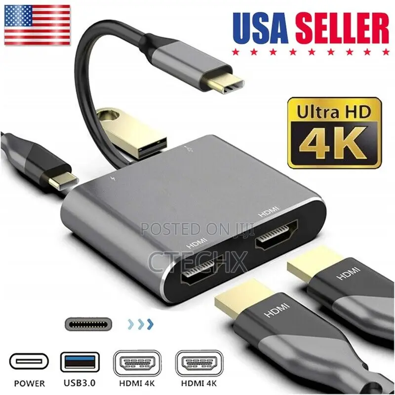 Usb Type-C Hub to Dual Hd H Dmi Usb3.0 Pd Charge Port Usb C Adapter