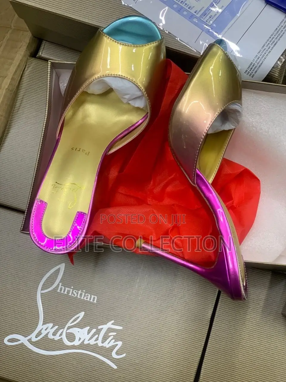 Louboutin Me Dolly Sassy Heel Color: Multi Gold Only! Size : 37-42