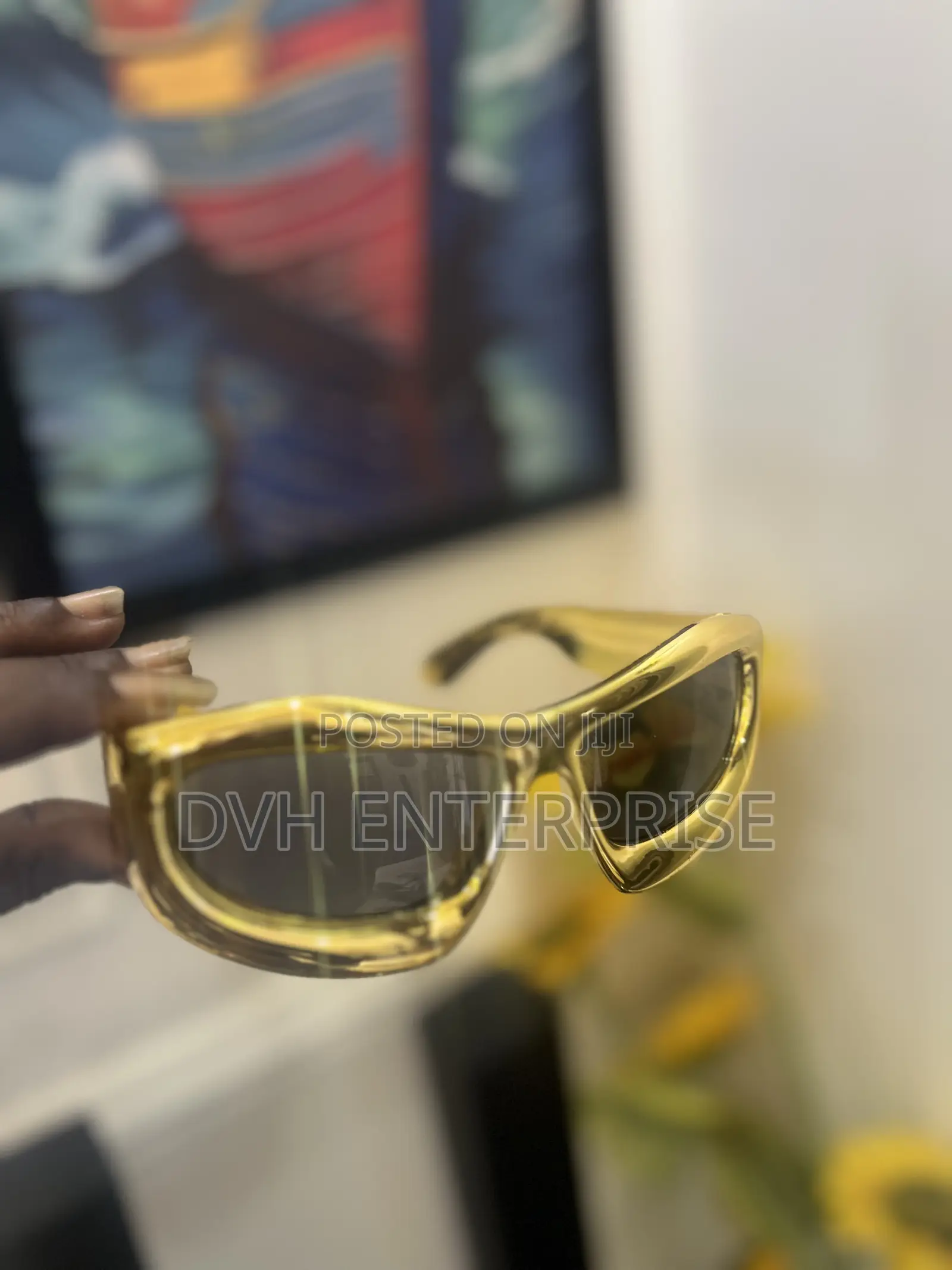 Brand New Gold Concave Shape Retro Sunglasses