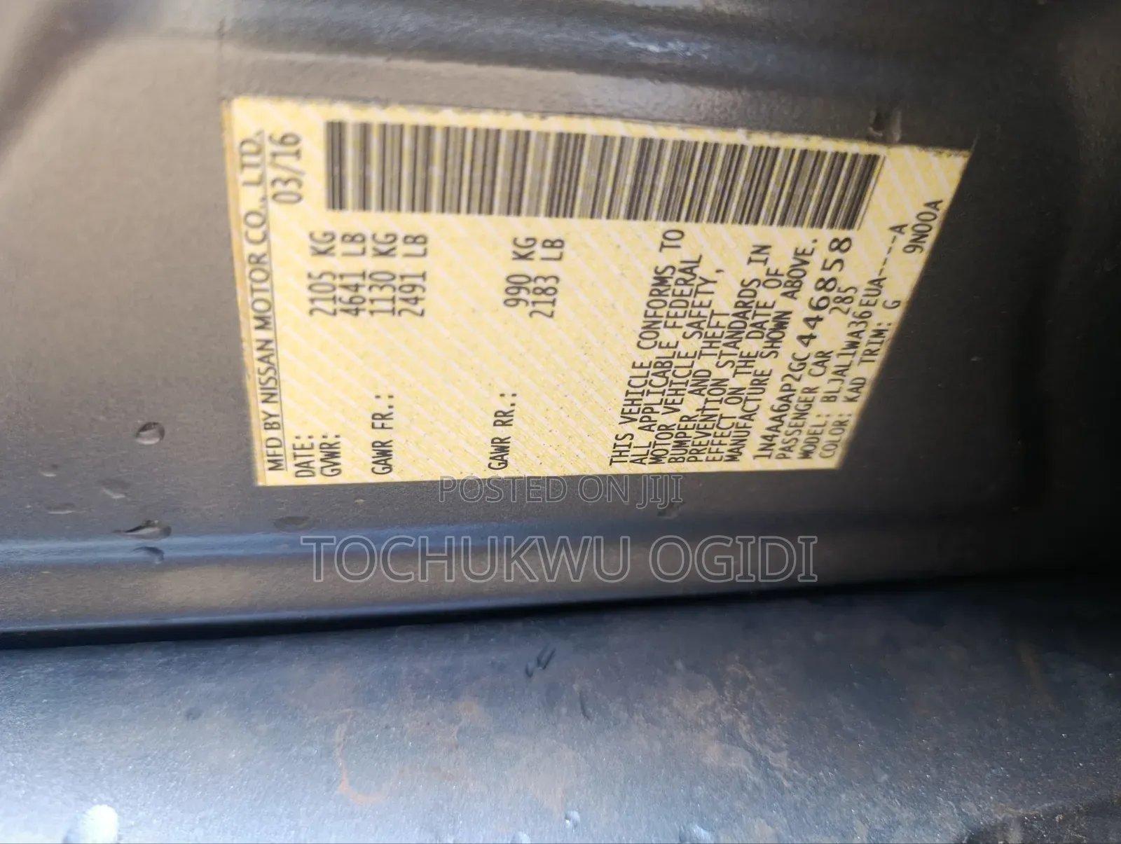 Nissan Maxima 4dr Sedan 2016 Beige