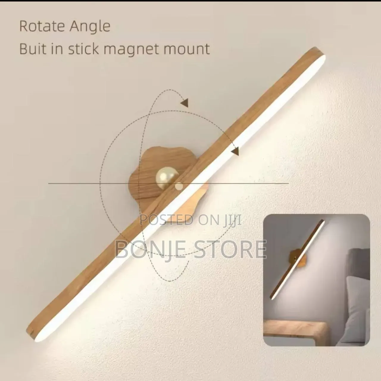 Wooden Led Night Light Mirror Front Fill Light Magnetic Wall Lamp