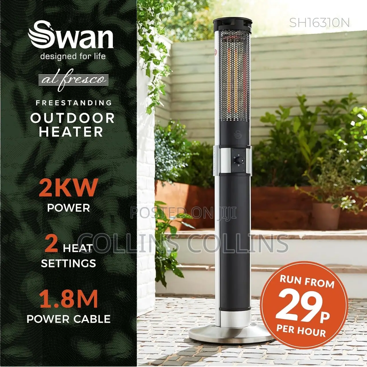 Swan Al Fresco Column Electric Patio Heater