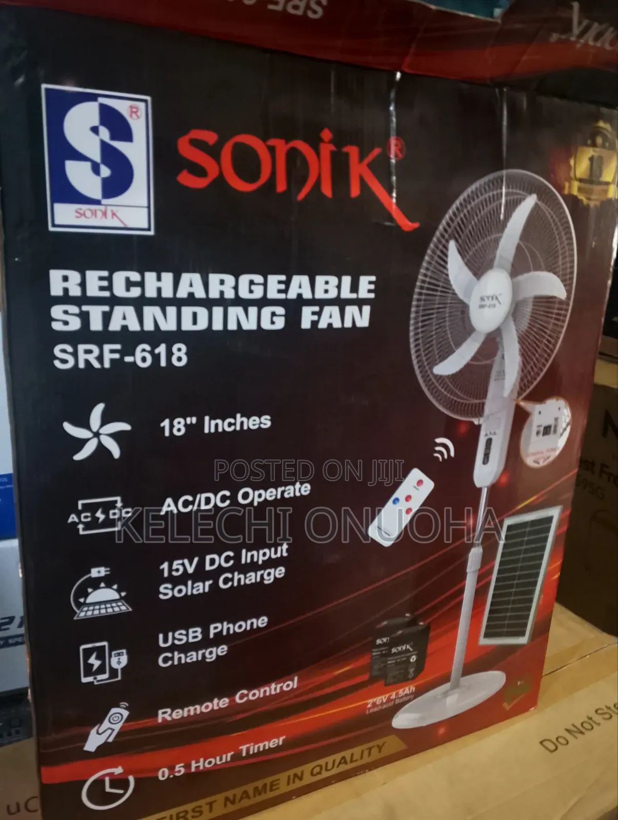 Sonic Solar Rechargeable Fan
