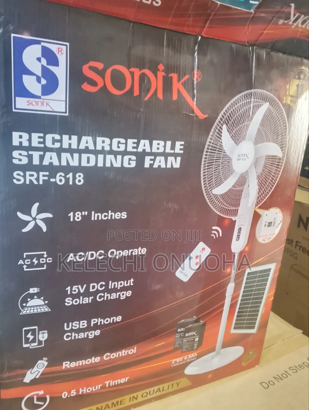 Sonic Solar Rechargeable Fan