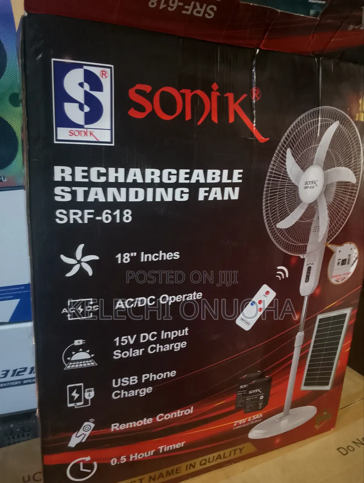 Sonic Solar Rechargeable Fan