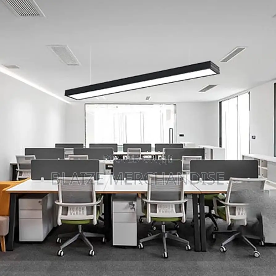 Modern Black Pendant Lamp White Ceiling Chandelier for Office