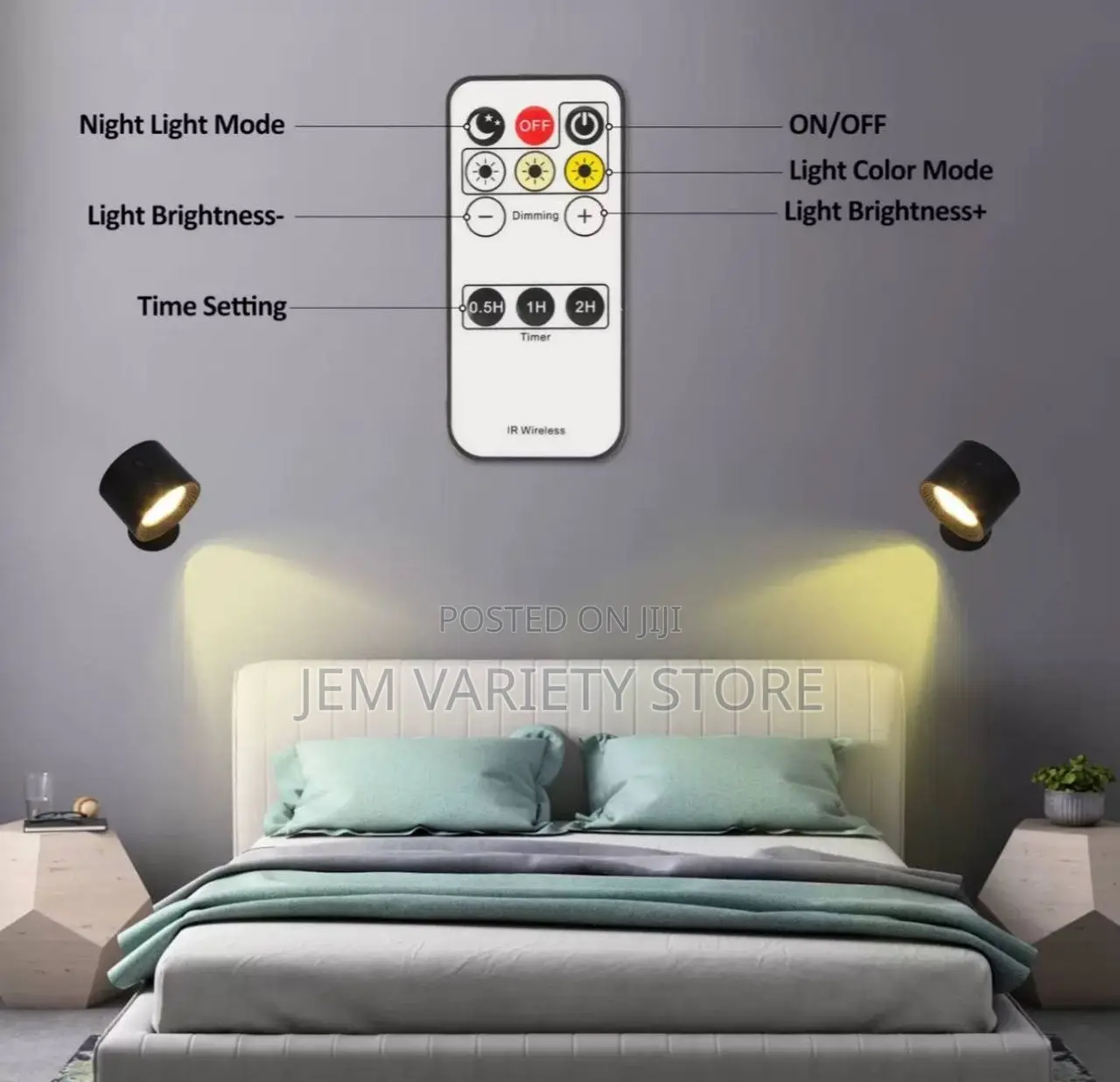 1 Piece Led Wall Lamp With Touch Control Ir Remote 360