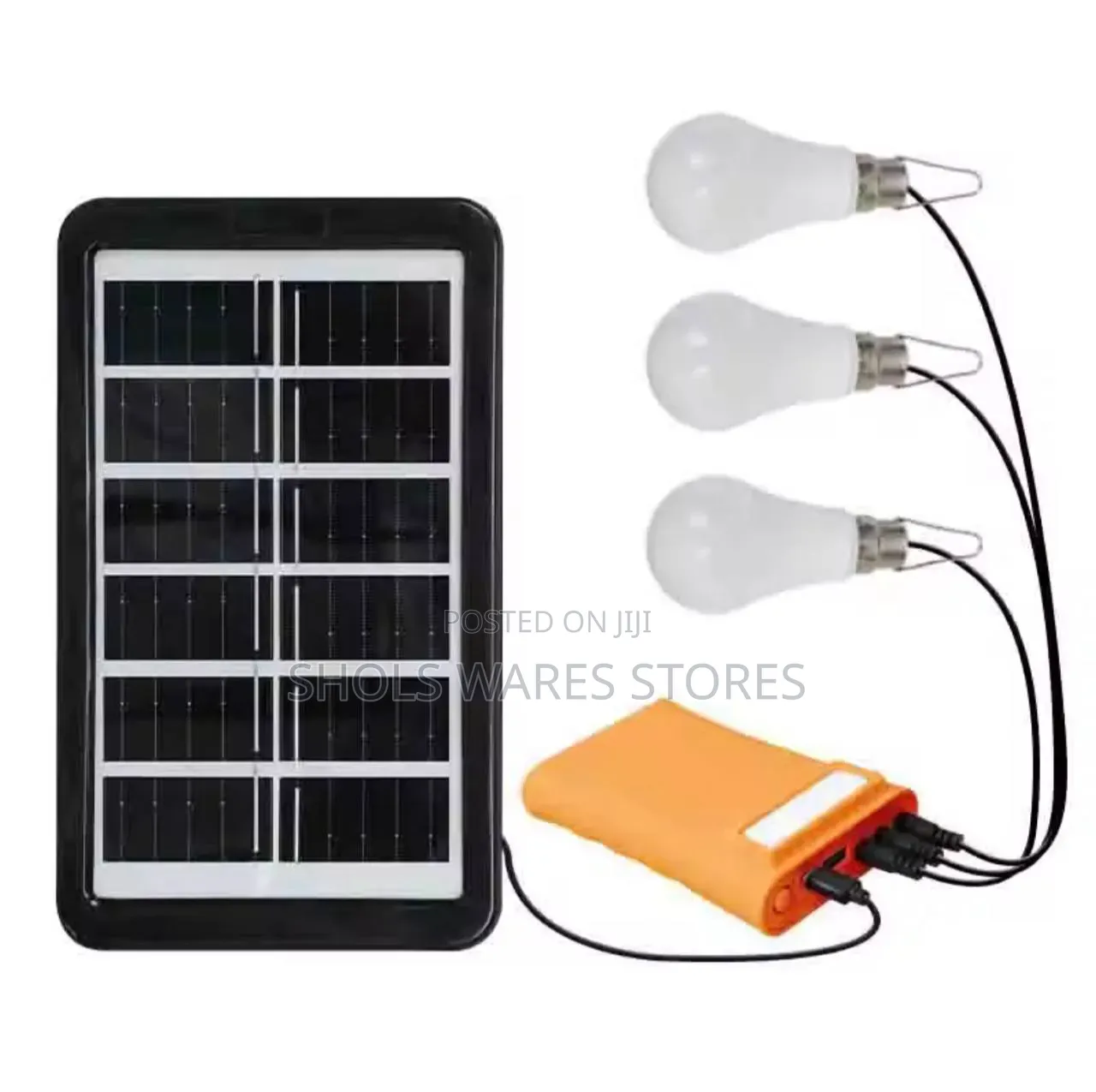 Portable Solar Energy Kit With 6 Bulbs + Phone Charger