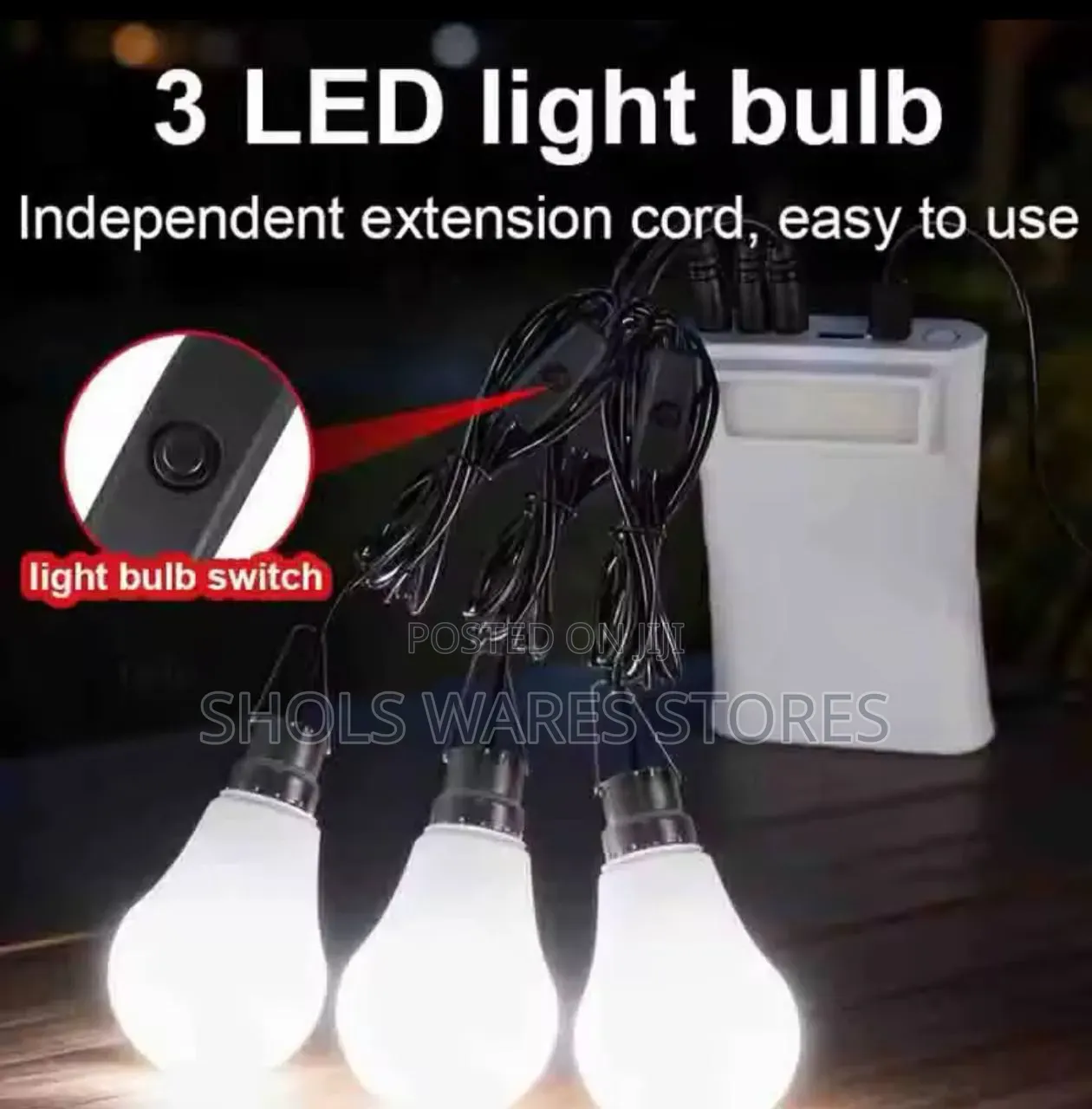 Portable Solar Energy Kit With 6 Bulbs + Phone Charger