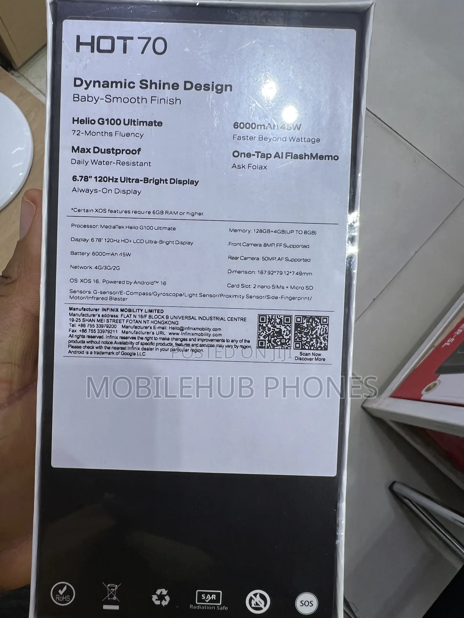 New Infinix Hot 70 128 GB Black