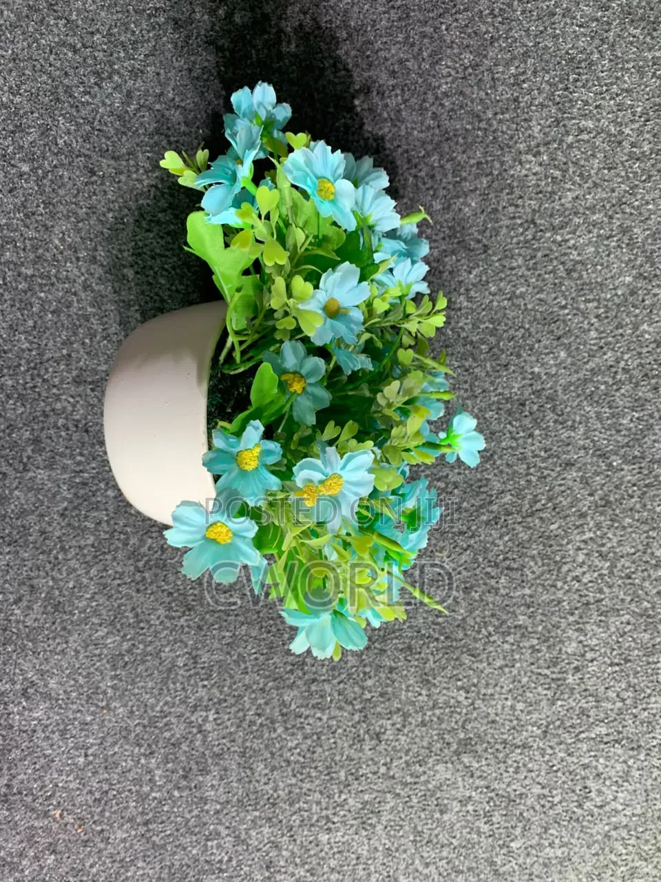 Artificial Blue Daisy Flower Pot - Table Decor