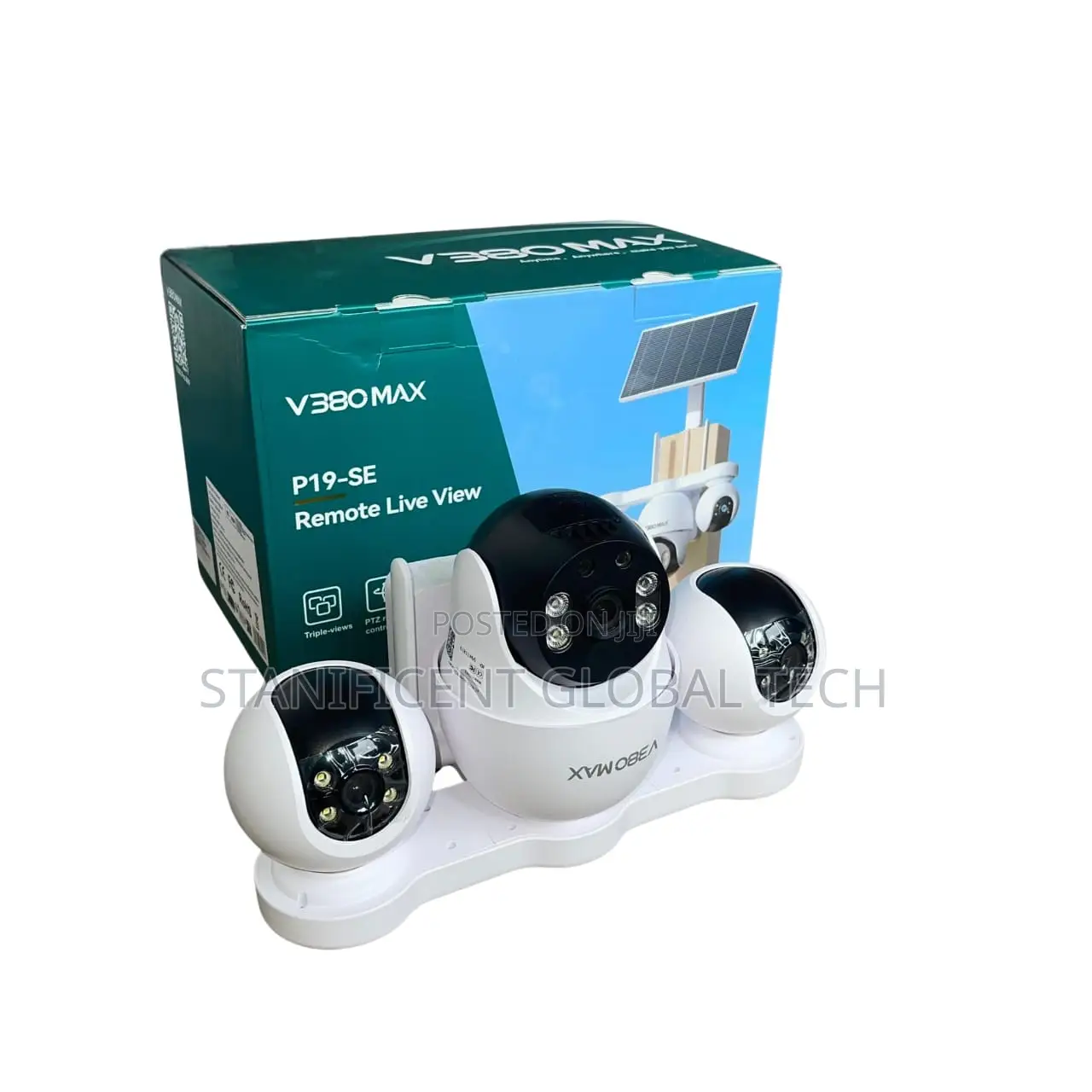 V380 Max P19se 4g Triple Lens Solar 3-PTZ Big Outdoor Camera