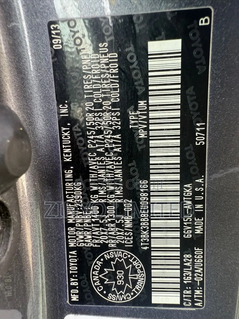 Toyota Venza Limited 2014 Gray
