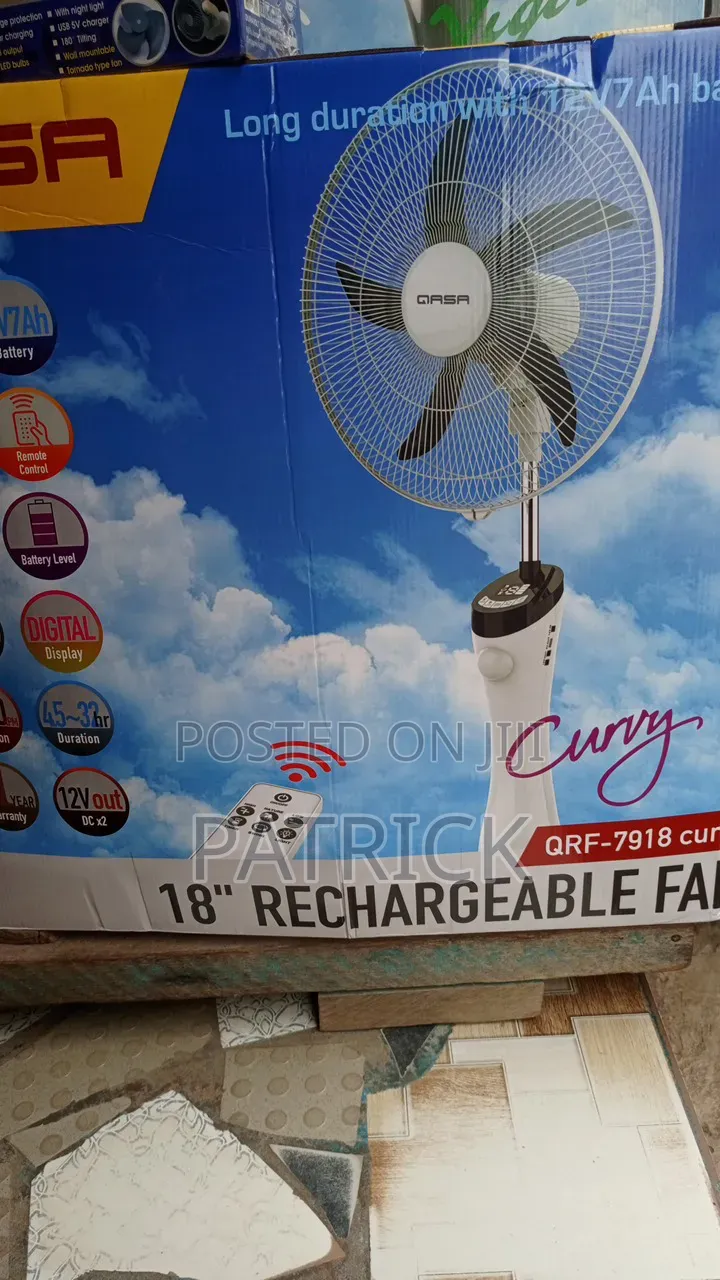 Qasa 18" Rechargeable Standing Fan (Curvy)