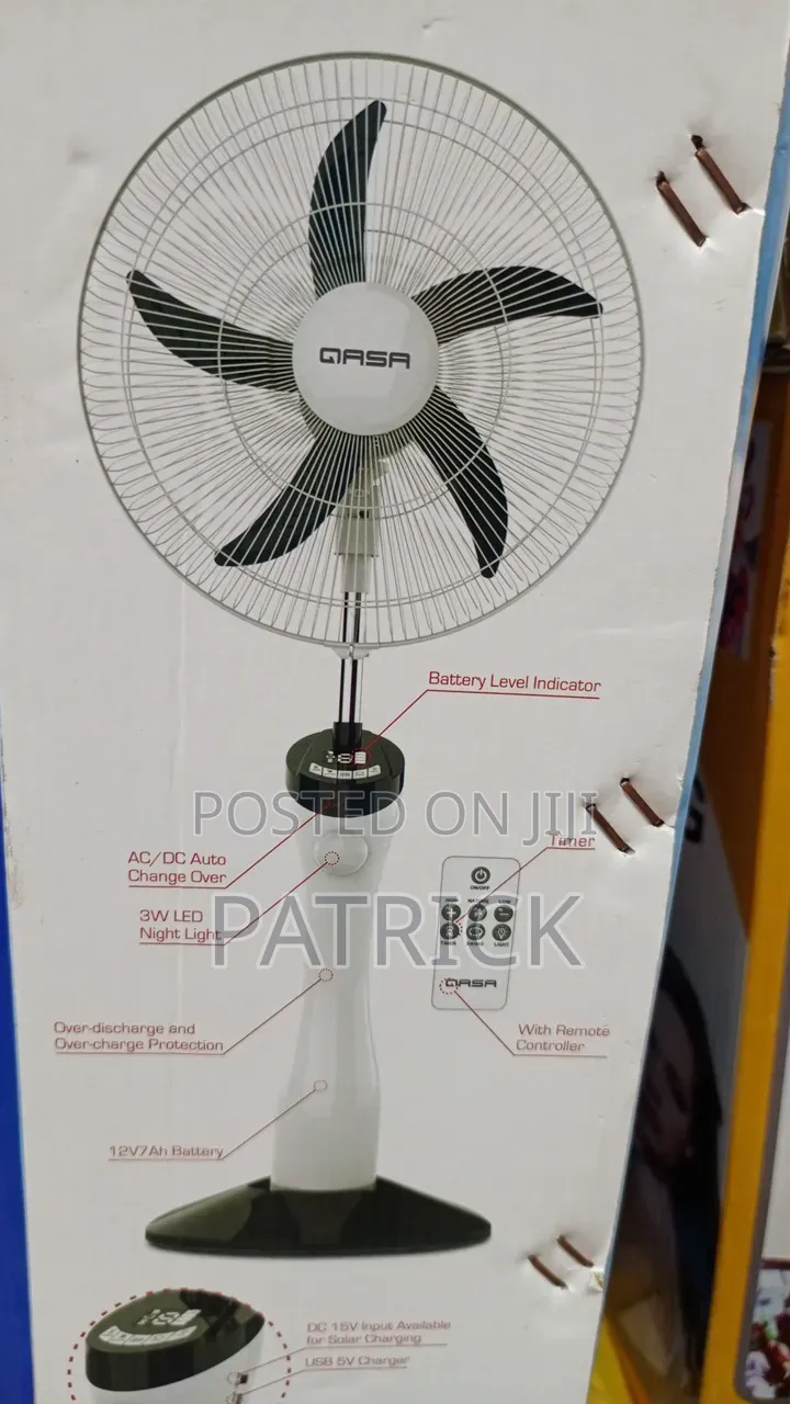 Qasa 18" Rechargeable Standing Fan (Curvy)