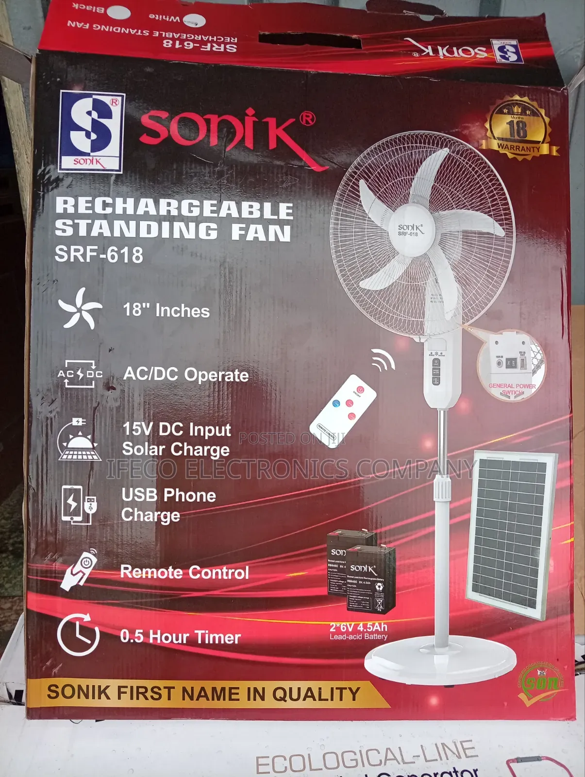 Sonik Japan Rechargeable Fan