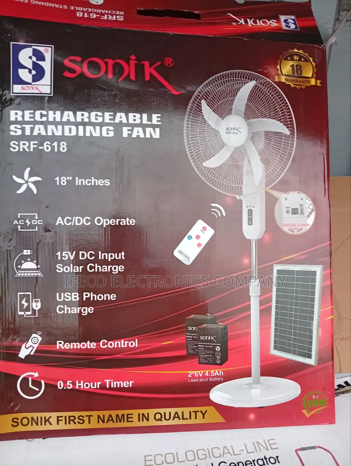 Sonik Japan Rechargeable Fan