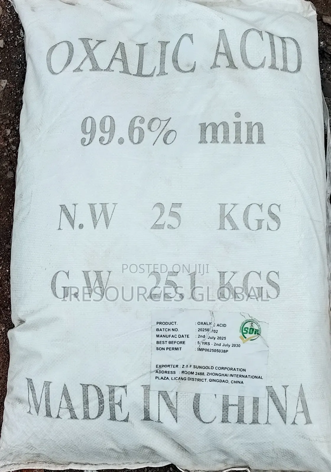 Oxalic Acid 99.6% Min (Rust Removal Powder)