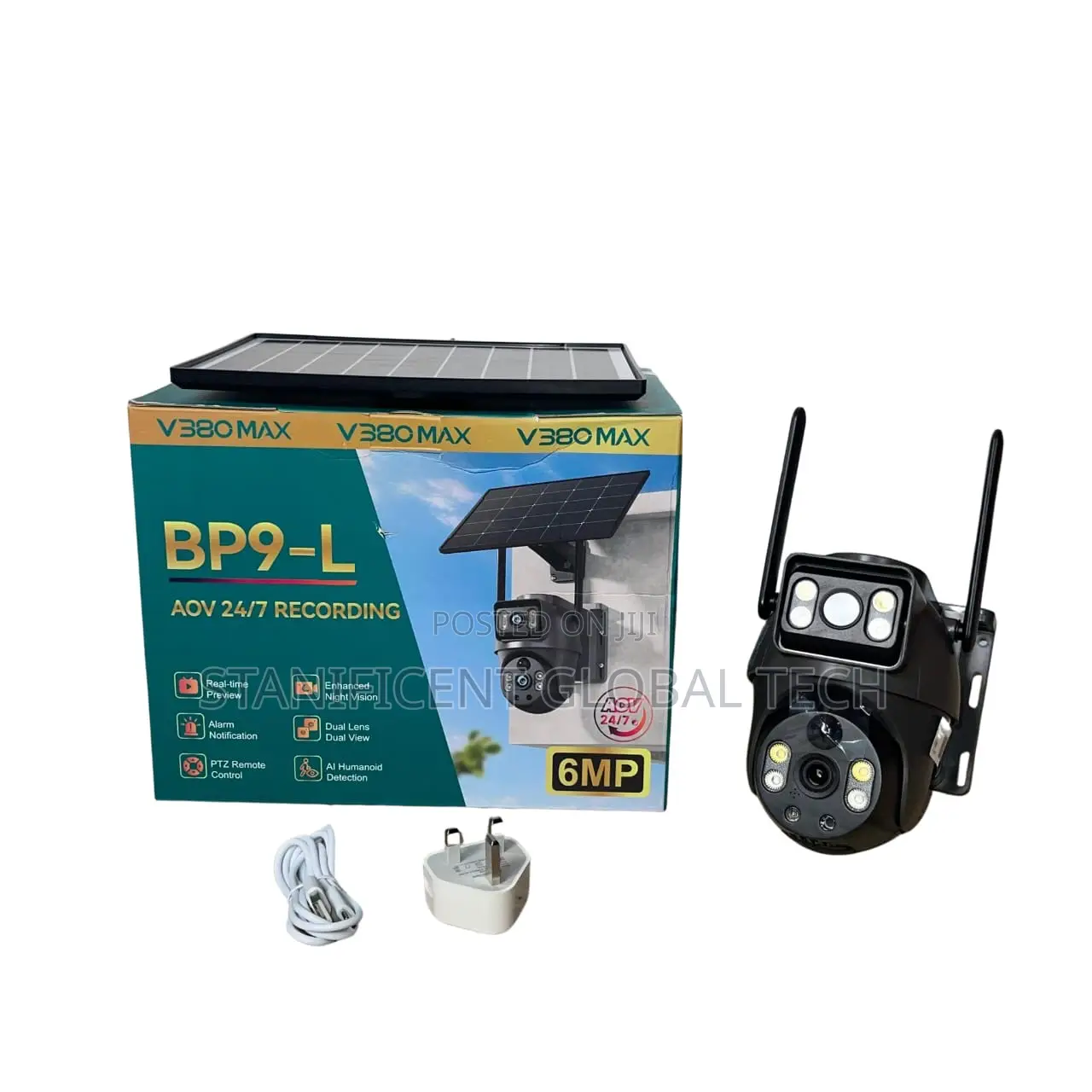 V380 Max 6mp Bp9-l Aov 4g Dual Lens Solar Ptz Mini Outdoor Camera
