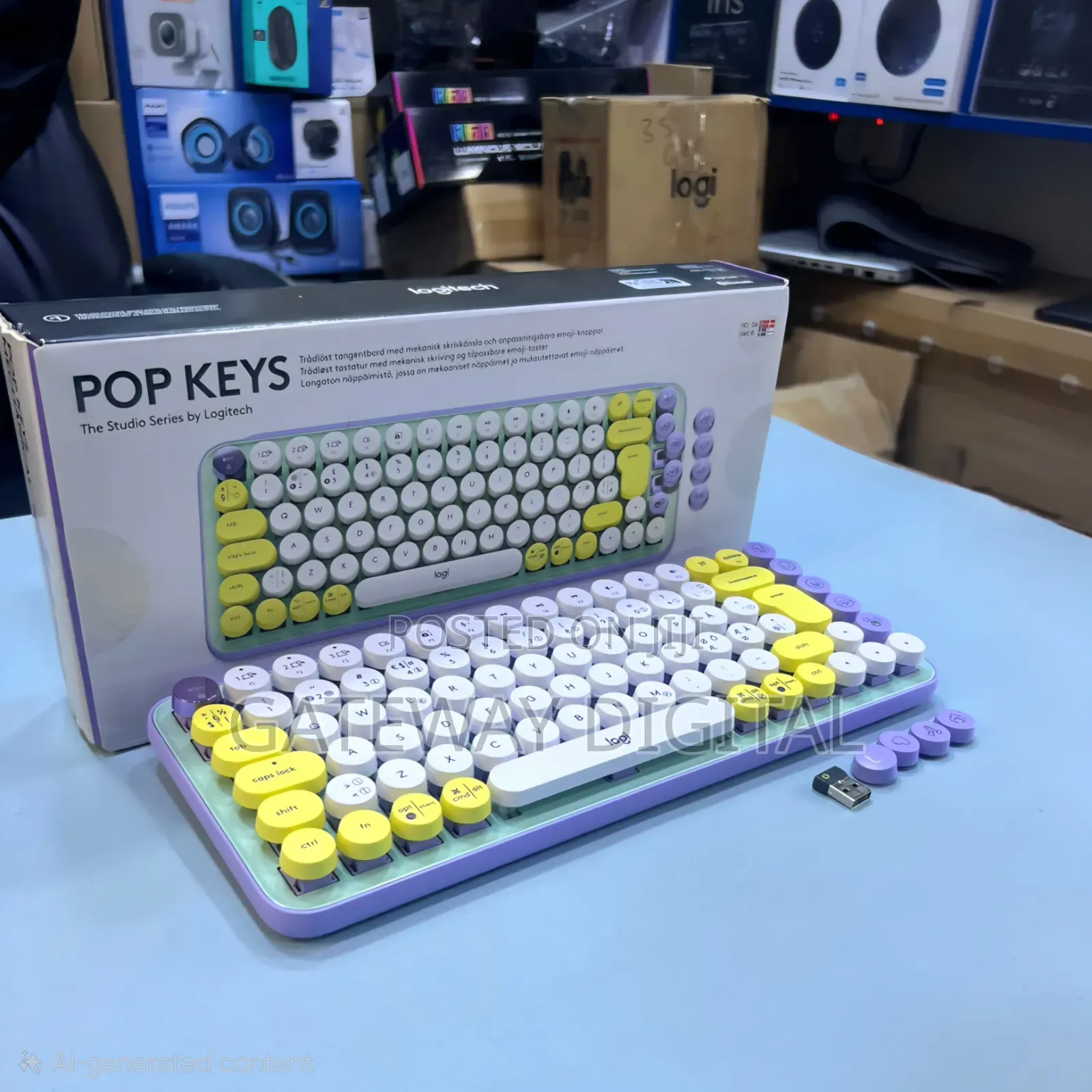 Logitech Pop Keys Mechanical Wireless Keyboard+Customize Emoji Keys