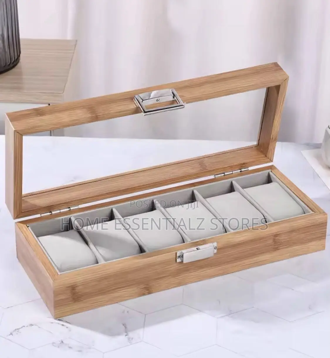 Wristwatches Storage Organizer - 6slot Bamboo Wooden Watch Display Box