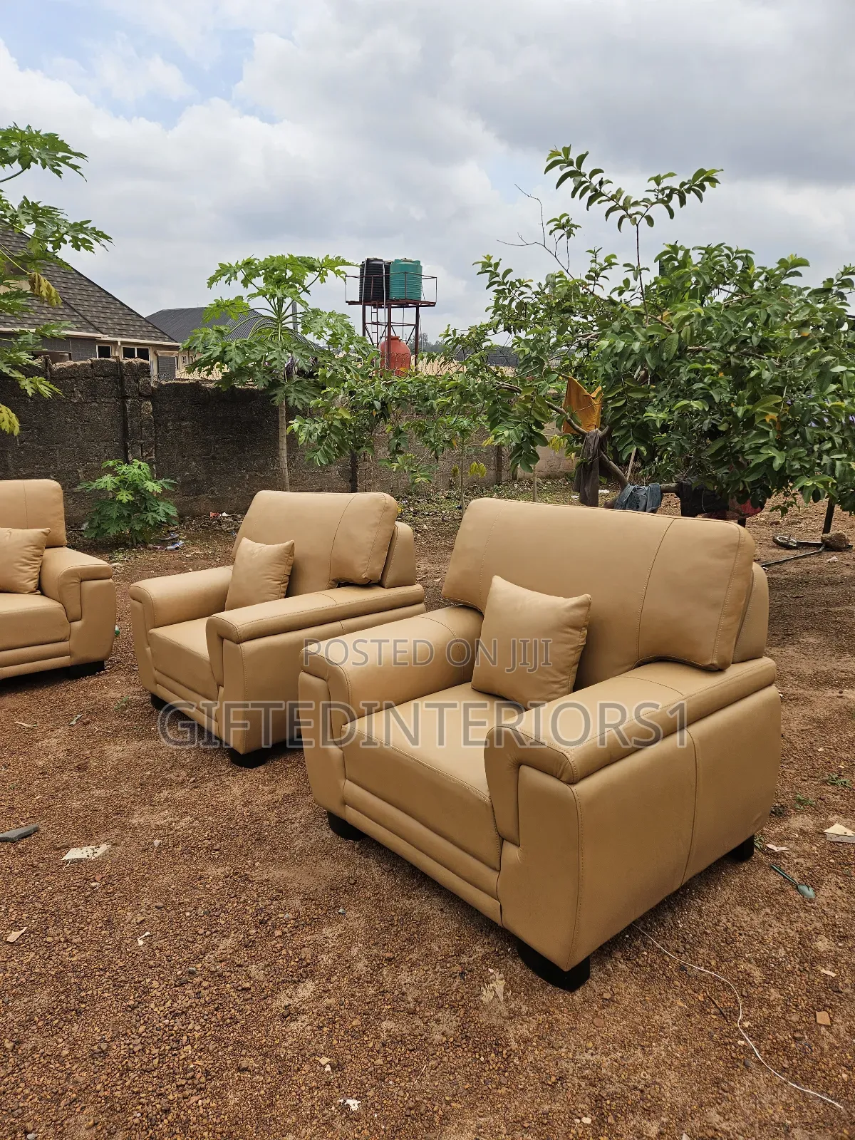 Italian Animal Skin Leather Sofa Set